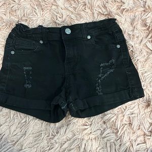 black jean shorts